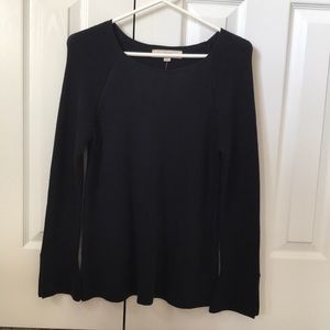 Loft black sweater with bell sleeves